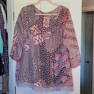 Johnny Was Large Silk Blouse